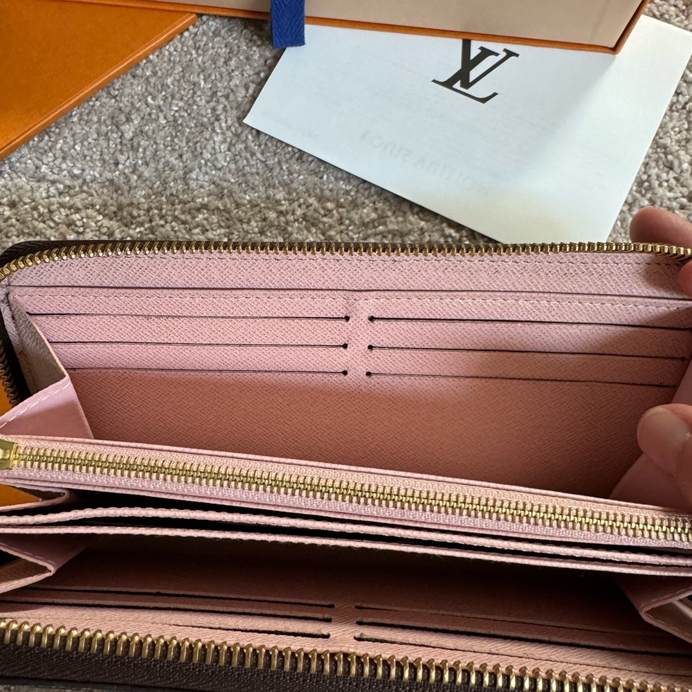 LV zippy monogram wallet rose ballerine pink logo Louis Vuitton canvas long - Picture 5 of 10
